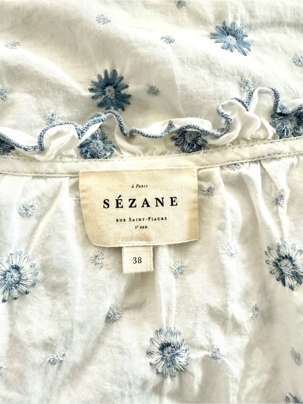 Sezane Embroidered Peasant Blouse - Picture 8 of 8